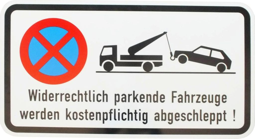 ORIGINAL VERKEHRSSCHILD Zusatzschild mit Sonder-Text-Symbol PARKVERBOT 330x600 mm nach RAL-Gütebedingungen Schild Verbotsschild Haltverbot Warnsch...