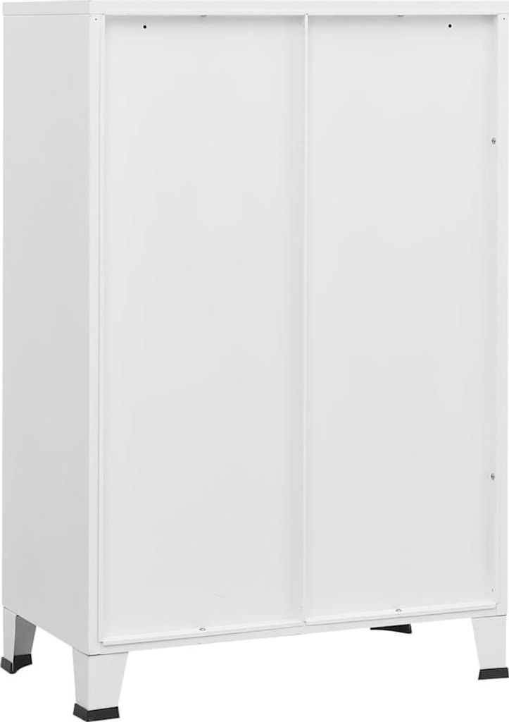 vidaXL Lagerschrank Industrial Weiß 75x40x115 cm Metall