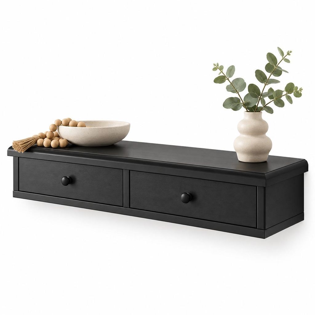 Moderner schwarzer 64-cm-Wandschrank mit Türen im Loft-Stil Produktbild 