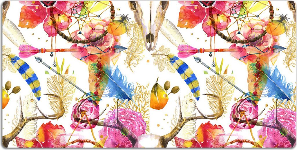 Schreibtischmatte Tischunterlage 90x45 cm Mauspad - Indische Motive