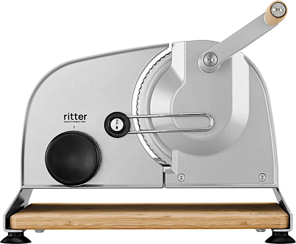 Trancheuse manuelle pour pain et charcuterie Ritter amano bois bambou