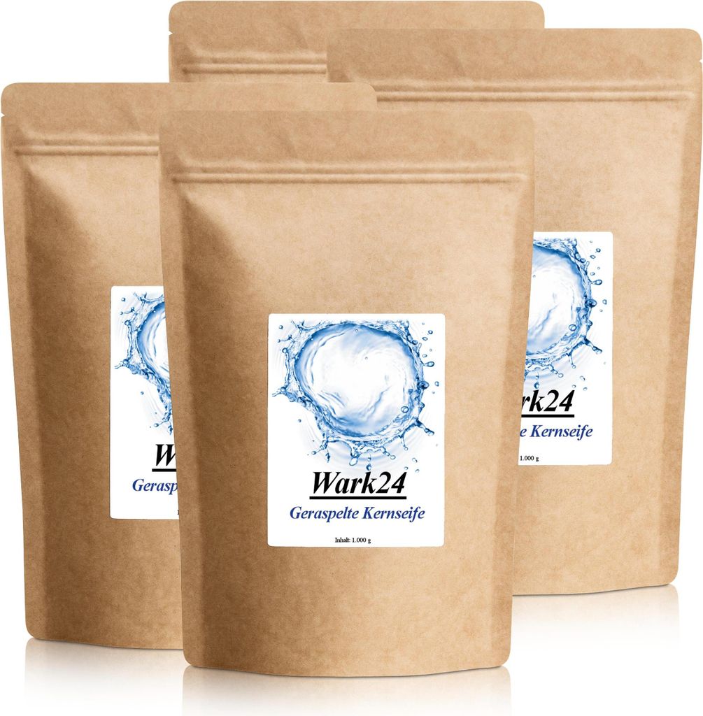 Wark24 geraspelte Kernseife 1kg ohne Farb und Konservierungsstoffe (4er Pack)