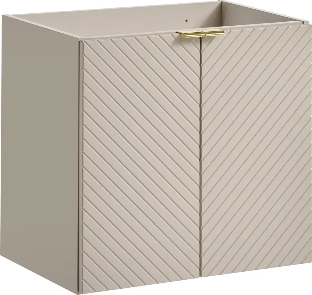 Armoire de Lavabo 60cm Viva Beige et Or : Rangement de Salle de Bain