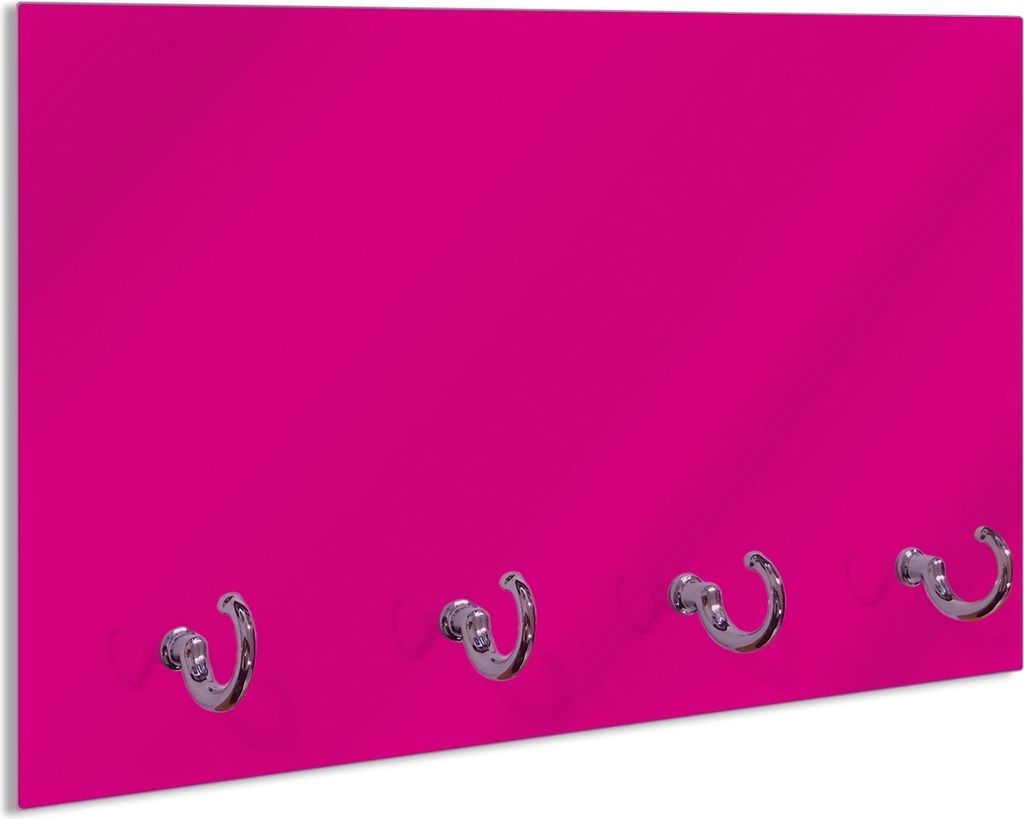 Wallario Schlüsselbrett aus Glas, Motiv: Pink, 30 x 20 cm mit 4 Haken