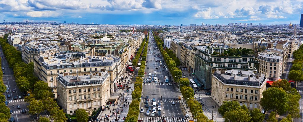 hansepuzzle 107293 - Paris Panorama-Puzzle 2000 Teile | Orte Puzzle, 2028 Teile, Orte, 60,0 x 46,0cm mit hochwertiger Aufbewahrung, Kartonbox & Beutel