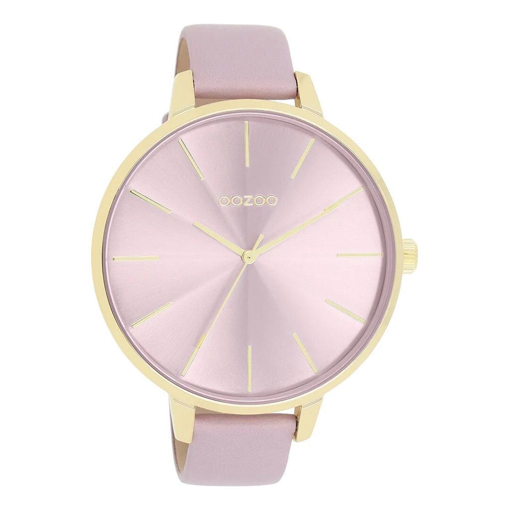 Oozoo Armbanduhr pastell-lila Leder Timepieces Damen Analog-Quarzuhr UOC11348
