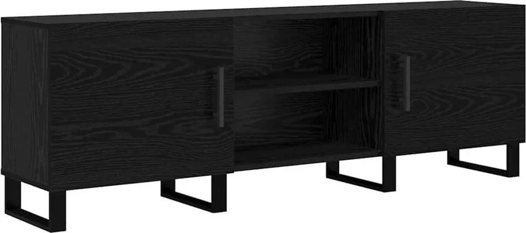 SYFAX™ Mobile TV Rovere Nero 150 x 30 x 50 cm Legno multistrato