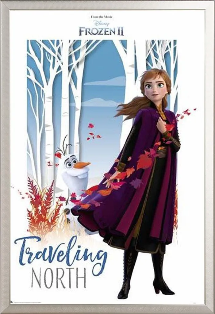 Poster Frozen 2 Traveling North Prêt à Poser Cadre Aluminium Shinsuke