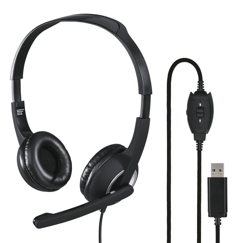 Hama Headset, kabelgebunden PC-Office-Headset "HS-USB250", Stereo, Schwarz
