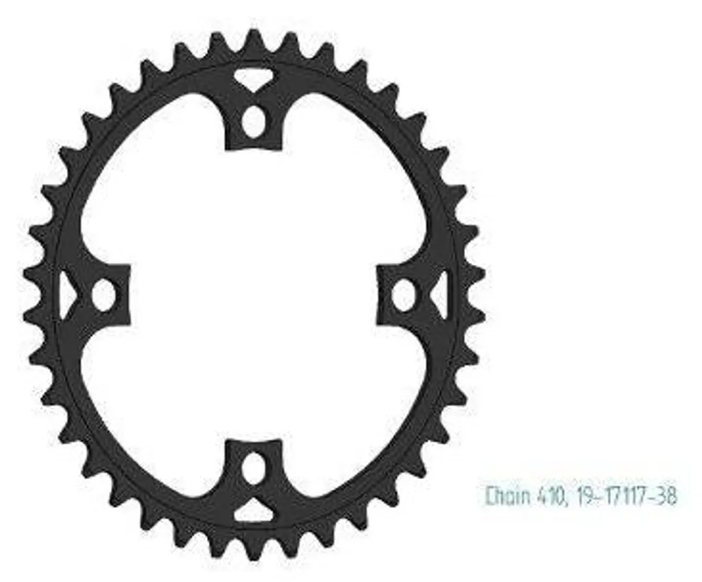 Plateau 38T 1/2x3/32 Xtrabike Gear Haute Résistance pour Moteur Bafang