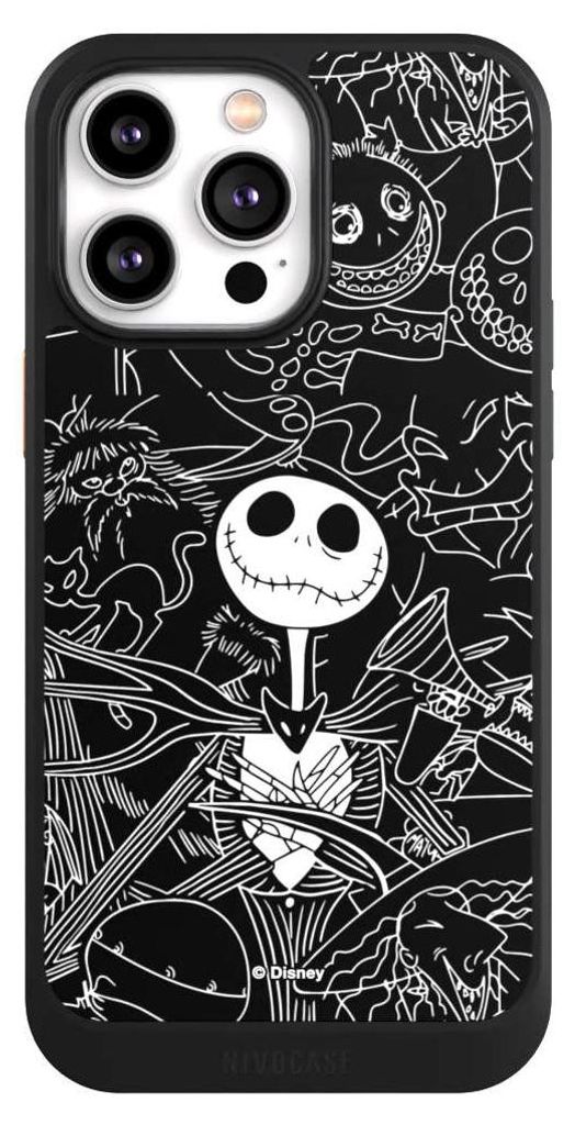 NIVOCASE Hülle für Apple iPhone 14 Pro Max Handyhülle NIVOcore Case Schwarz Disney Halloween Nightmare Before Christmas