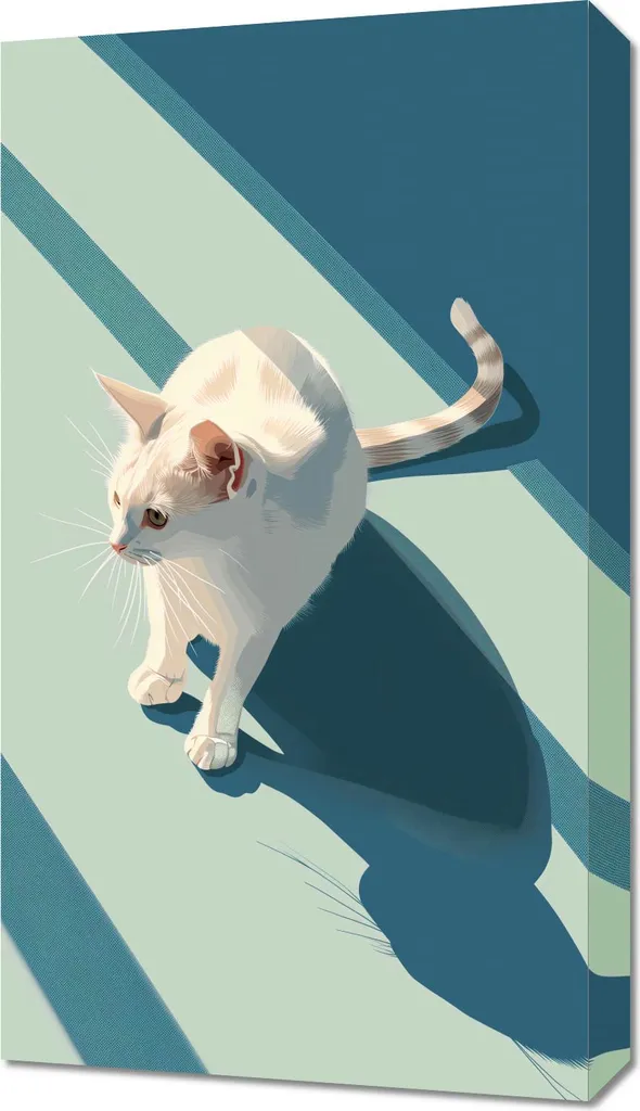 Ritratto Gatto Umanizzato 40x70 | Quadro Moderno Persona Felina Chic