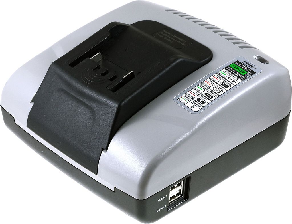 Powery Akku-Ladegerät mit USB für Bohrschrauber Metabo BS 18 LTX Impuls