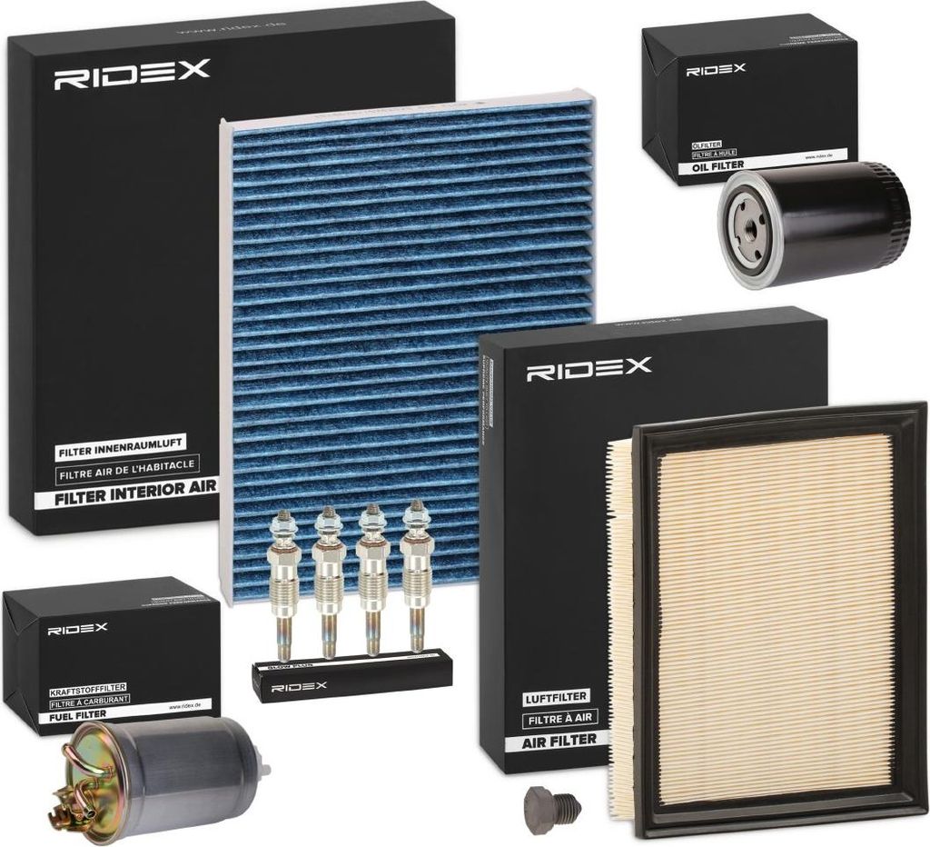RIDEX Inspektionspaket Filterset für VW GOLF III (1H1) Golf IV Cabrio (1E) Golf III Cabrio (1E7) GOLF III Variant (1H5) Vento (1H2)