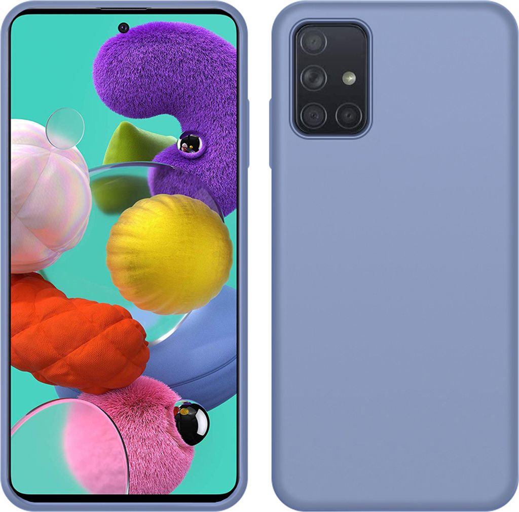 Galaxy A51 Hülle, LaimTop Slim Flüssig Silikon Soft Gel Gummi Stoßfest Kratzfest Schutzhülle für Samsung Galaxy A51 Grau