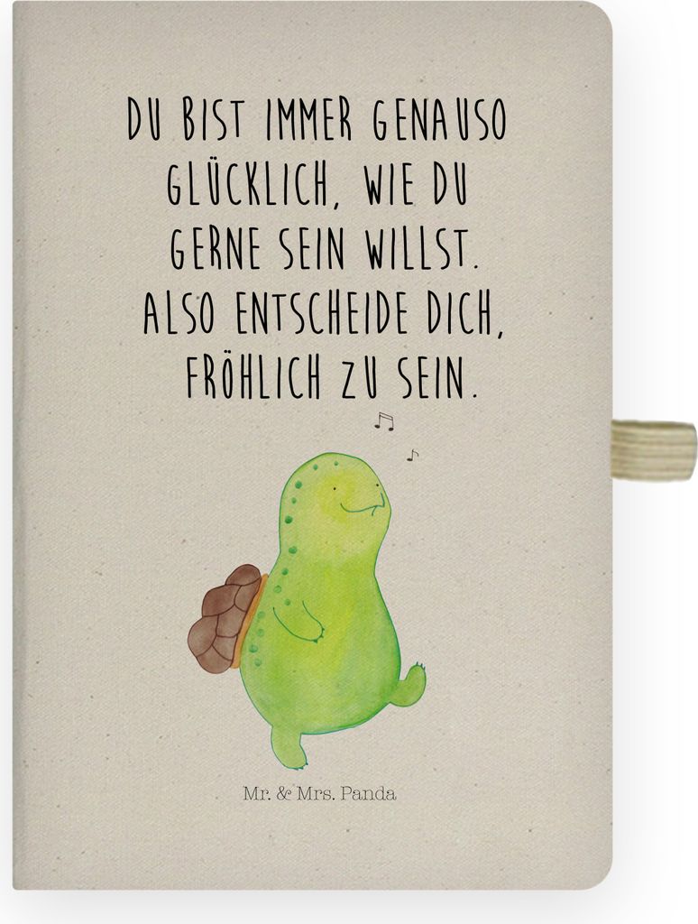 Mr. & Mrs. Panda notizbuch a4 Schildkröte Pfeifen - Transparent - Geschenk, Journal, Skizzenbuch, Kladde, Lebensfreude, Spazieren, Depression, Ski...