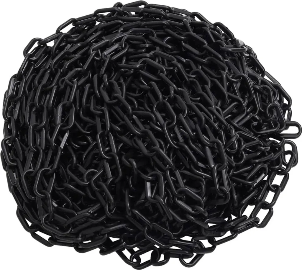 Délimitez sans rouille : Chaîne plastique noire 30m Ø6mm anti-corrosion