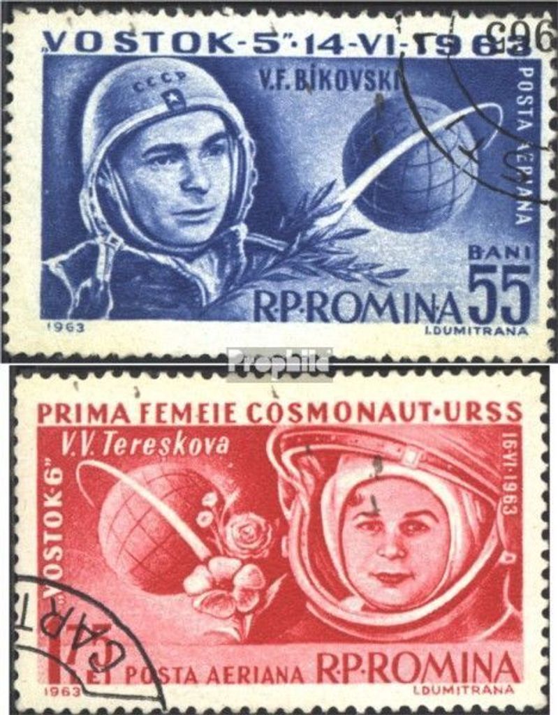 Briefmarken Rumänien 1963 Mi 2171-2172 (kompl.Ausg.) gestempelt Raumschiffe Wostok 5 und Wostok 6