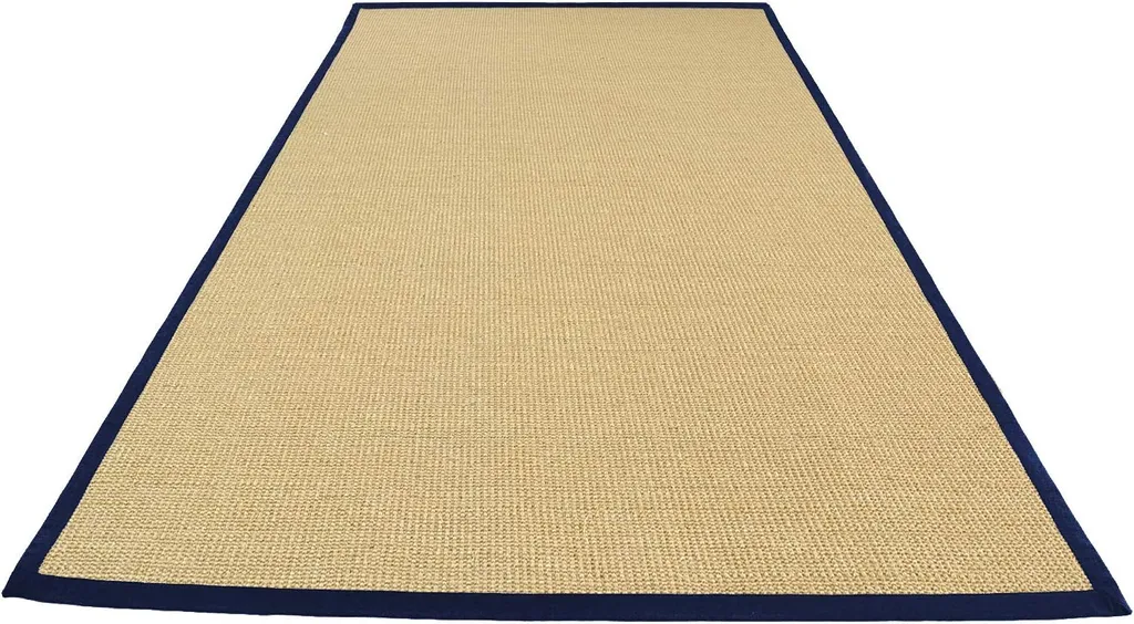 Tapis sisal anti-glisse Amazonas Naturel 80x150 cm bordure Jeans