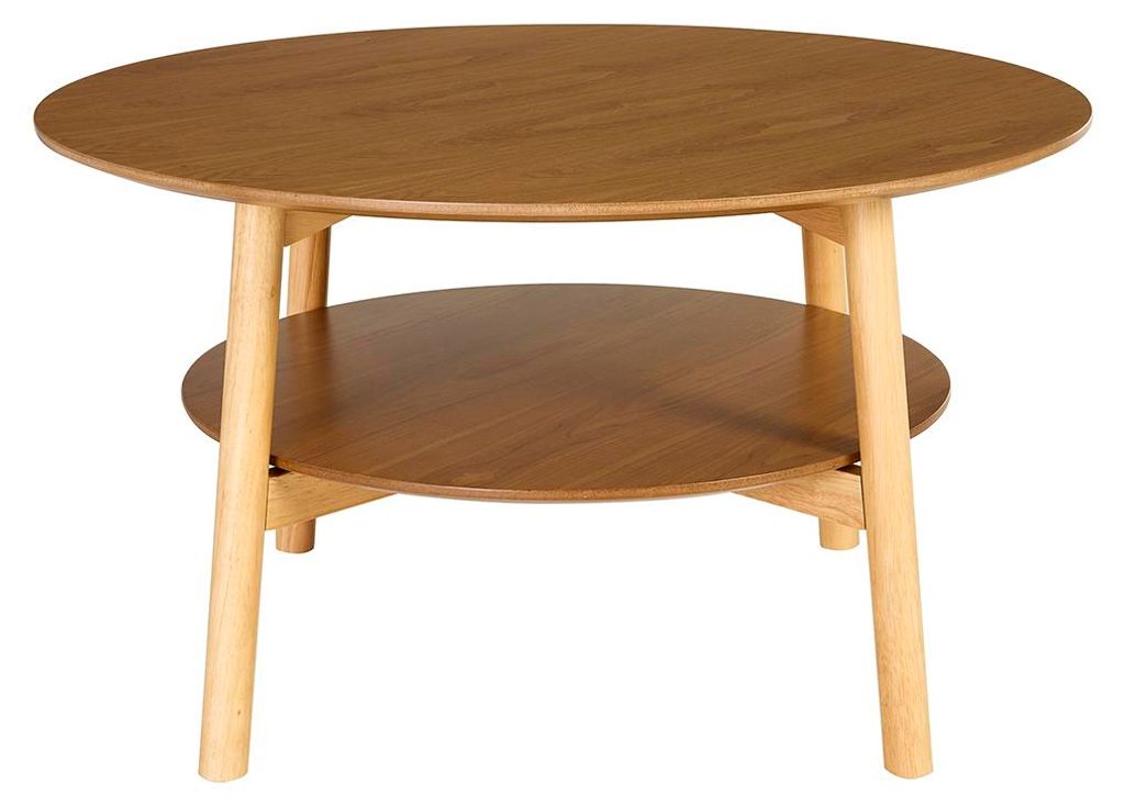 Miliboo - Beistelltisch rund aus hellem Holz D80 cm MALVA Produktbild 
