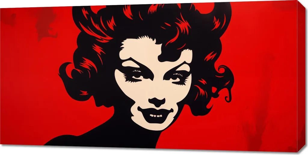 Diavoletta Rossa 100x50cm - Quadro Artistico per Soggiorno Moderno