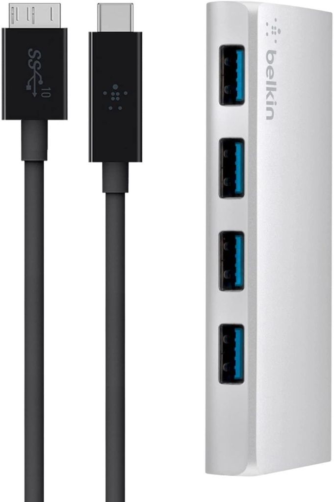 Belkin 4portový rozbočovač USB-C 3.0 včetně kabelu Obrázek produktu 