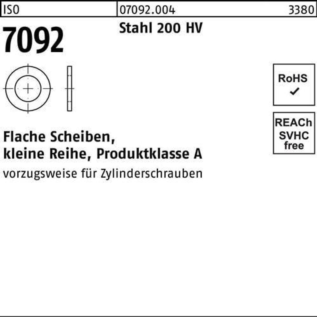 Unterlegscheibe ISO 7092 12 Stahl 200 HV 1000 Stück