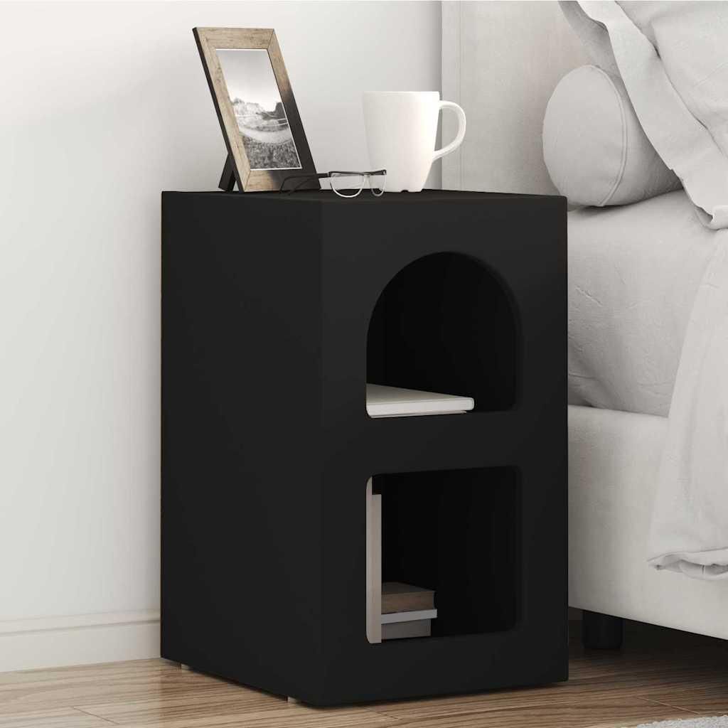vidaXL Nachttisch Schwarz 29,5 x 33,5 x 50 cm Holzwerkstoff
