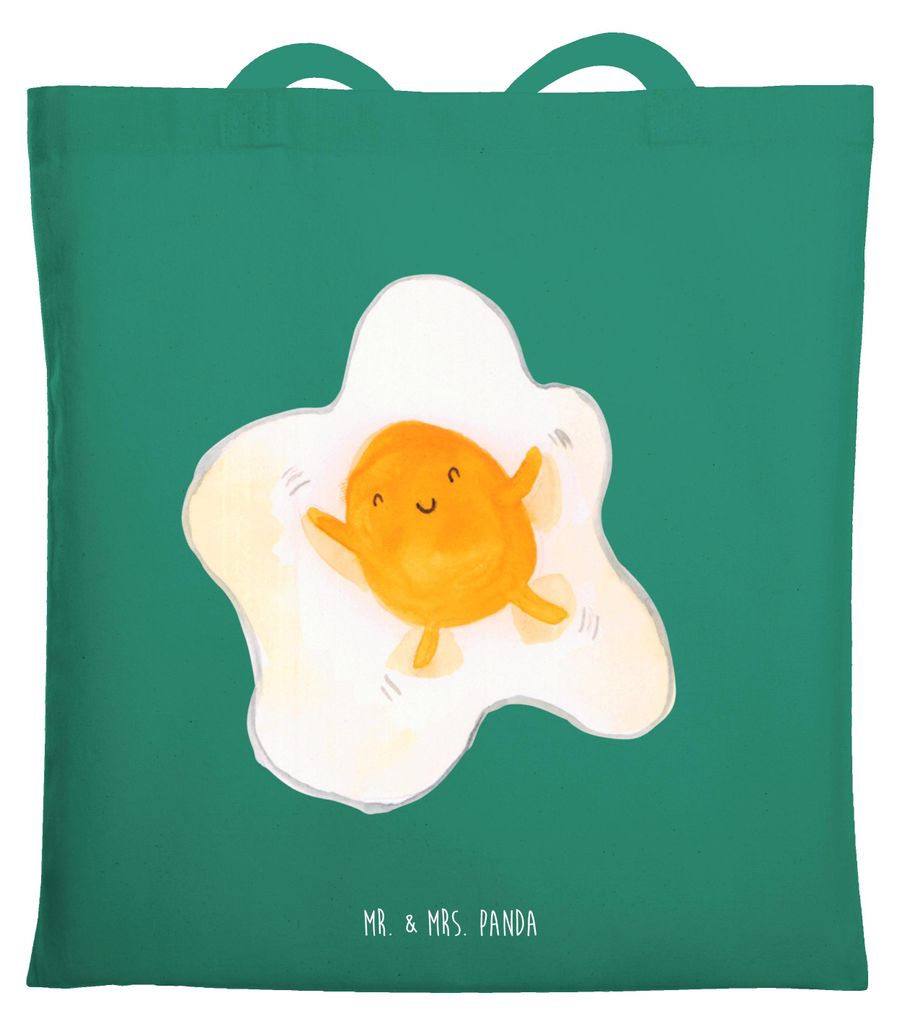 Mr. & Mrs. Panda Tote Bag Spiegelei Ei - Mint - Geschenk, Liebe, studententasche, Schultasche, Uni Tasche, canvas, Tag, Jutebeutel, Glücklich, Lus...