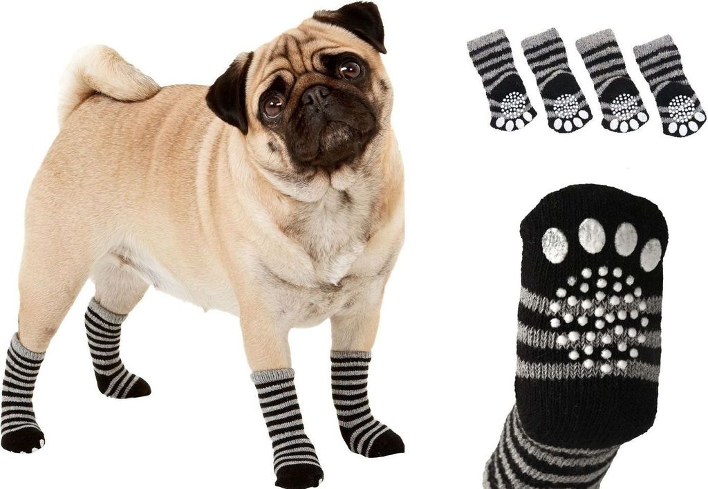 Karlie Hundesocken Sockies schwarz-grau 4er Pack, Größe:S
