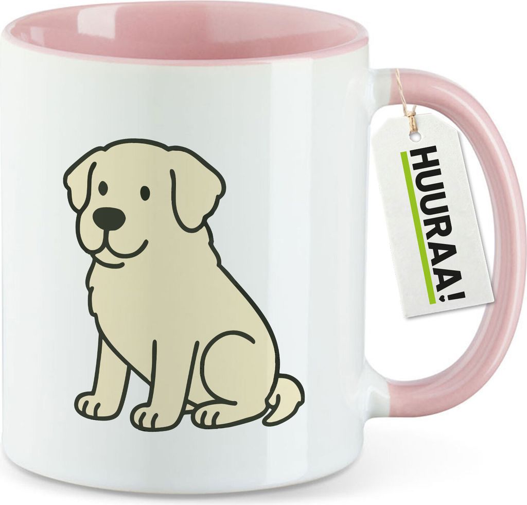 Huuraa Kaffeetasse Kuvasz Comic Kuvi 330ml Rosa Keramik Kaffeebecher Geschenkidee