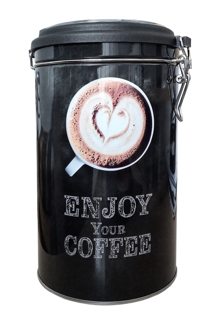 KAFFEEDOSE aus Metall Ø11cm mit Sichtfenster luftdicht Produktbild 