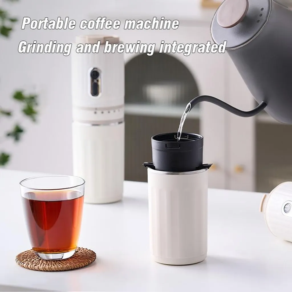 Cafetière de voyage sans fil blanche avec batterie USB - Série Riviera - 5