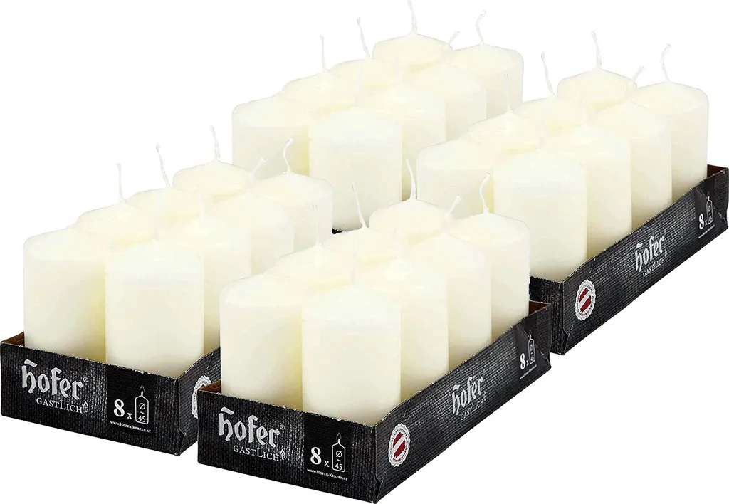 Bougies Antigoutte Ivoire 4,5x9 cm - Lot de 32 pour un Intérieur Propre