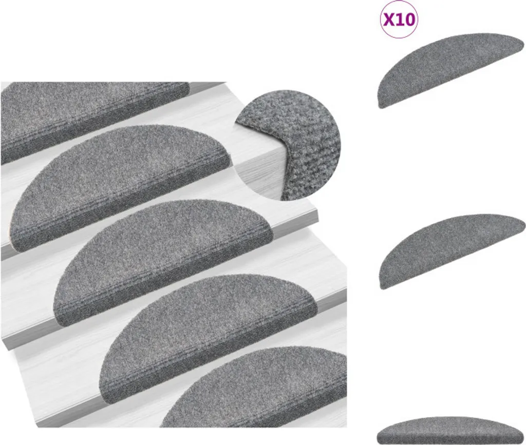Protection escalier bois tapis autocollant gris clair 56x17x3 cm
