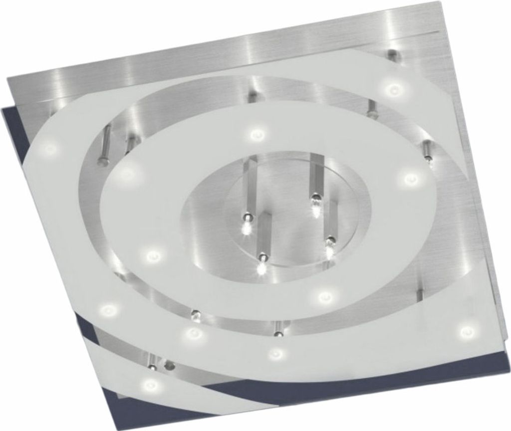 Deckenleuchte Eckig Halogen 16 Flammig Glas Aluschliff 40 x Produktbild 