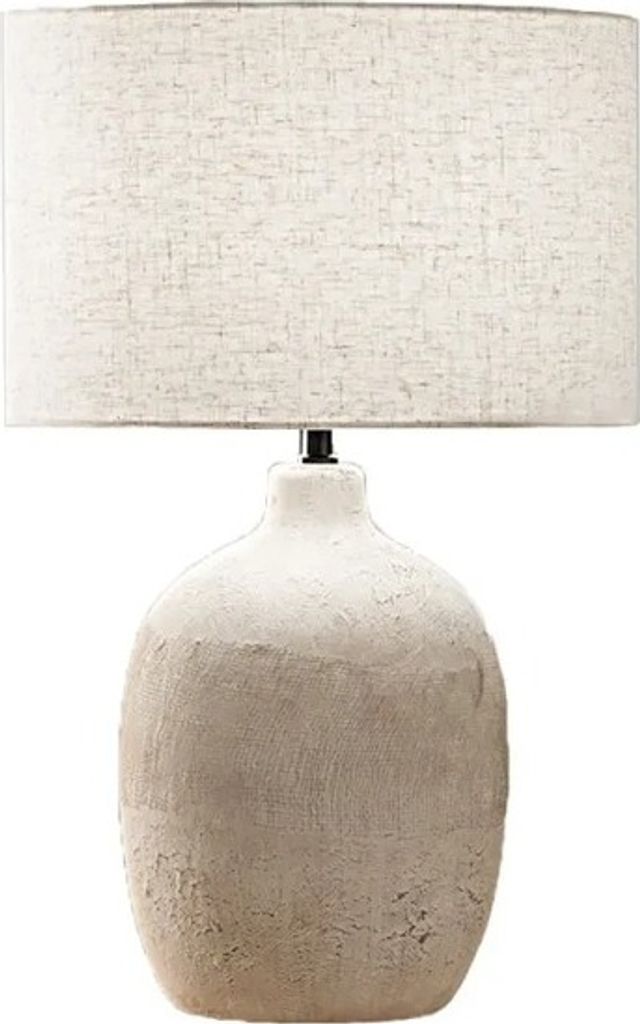 Perenz - Keramik-Tischlampe Beige, Ø35 H55 cm, E27 max 60W - ohne Leuchtmittel