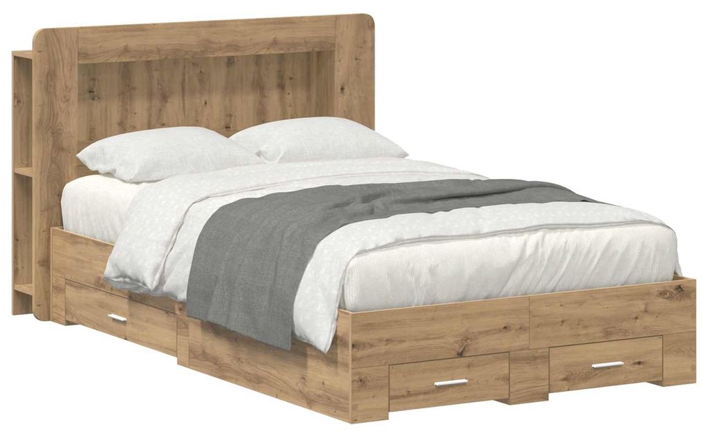 Bettgestell mit Stauraum Artisan-Eiche 120 x 190 cm