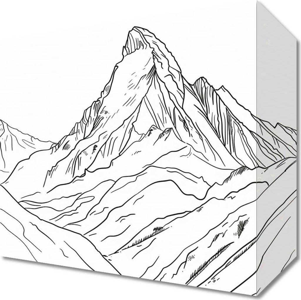 Bild 20x20cm Bergskizze