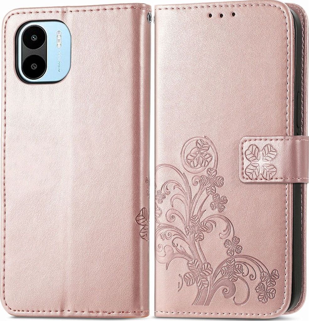 Mobigear Clover Xiaomi Redmi A1 4G Hülle Klapphülle Geldbörse - Roségold