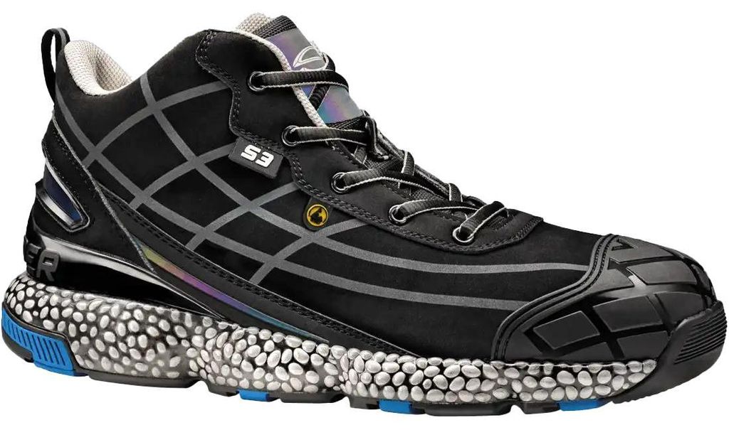Sir Safety SNAKE Sicherheitsschuh S3S mit Aluminiumkappe und Kompositzwischensohle schwarz, 42, Schwarz