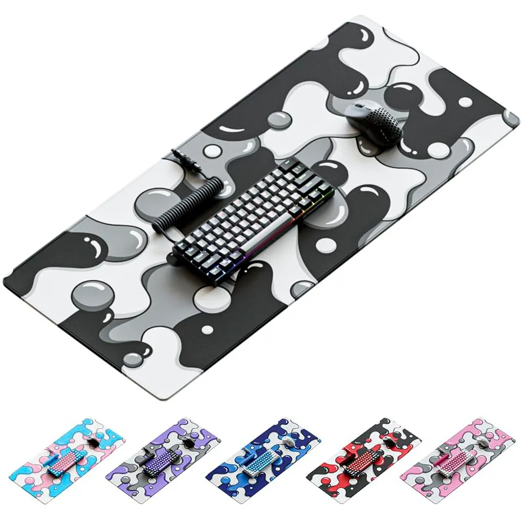 Tapis de souris gaming XXL noir et blanc 91,4 x 40,6 cm haute précision