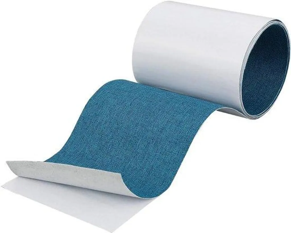 Masquer déchirure meuble : patch lin bleu auto-adhésif étanche 160x10