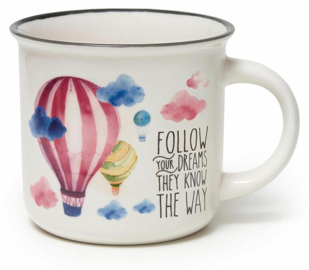 Legami Cup-Puccino Mug Air Balloon, Kaffeetasse, Tasse, Becher, New Bone China, 350 ml, CUP0042