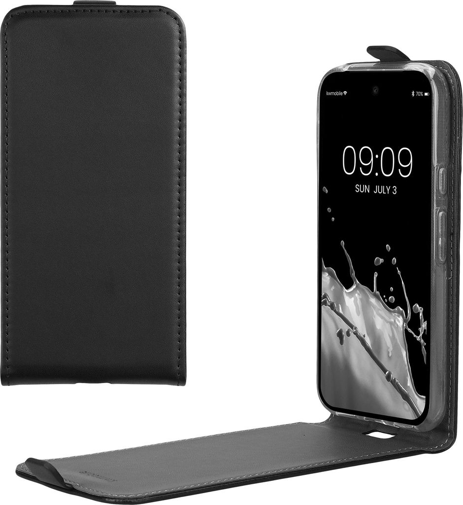 kwmobile Schutzhülle kompatibel mit Google Pixel 8a - Hülle Handy - Flip Case Handyhülle Schwarz