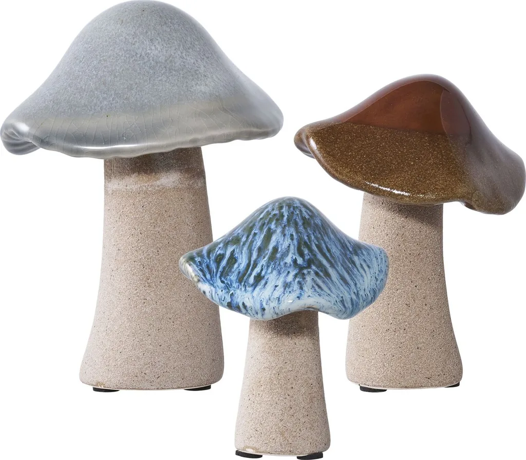 Lot 3 Champignons Décoratifs Tomar pour Égayez vos Étagères Ternes