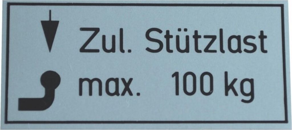 20 Stück PKW Stützlast Aufkleber 100kg