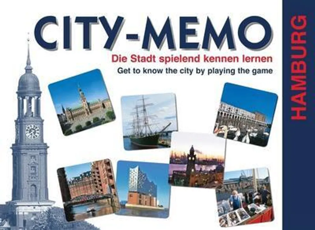Jeu de Cartes City-Memo Hambourg avec Illustrations de Monuments