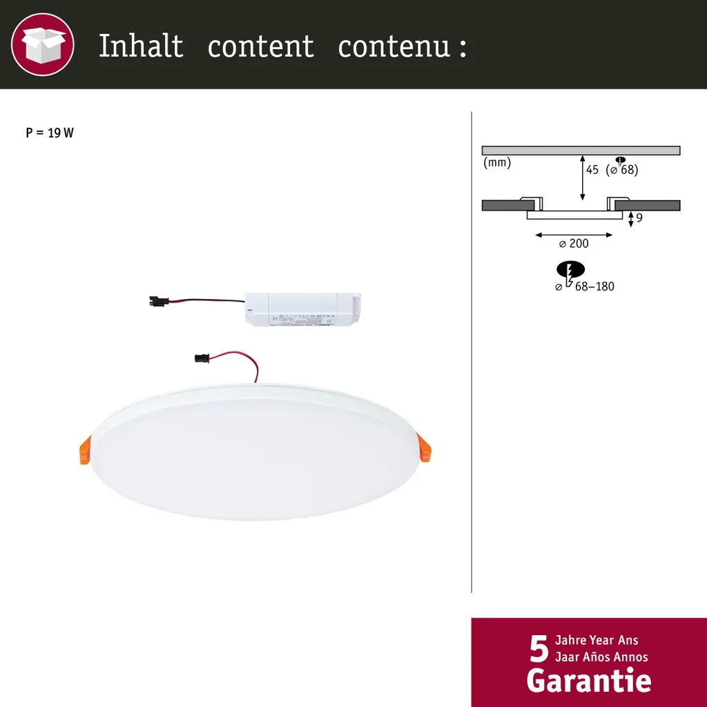 Pannello LED Veluna Edge Paulmann VariFit - Illuminazione Frameless IP44 - 4