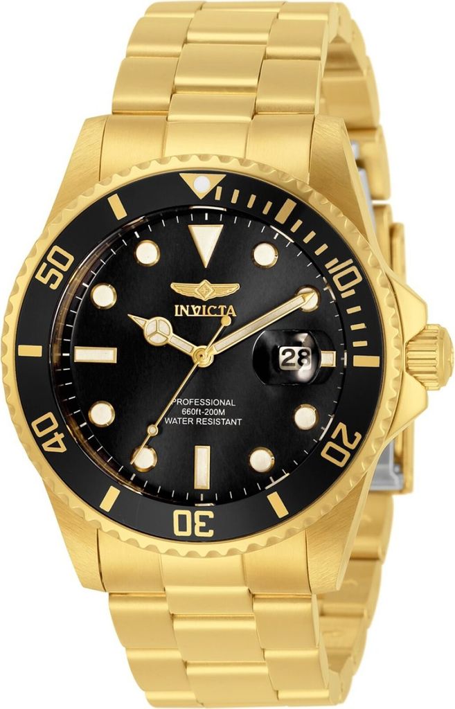 Invicta Pro Diver 33271 Herren uhr - Wasserdicht - Analog - Quarzuhrwerk - Edelstahl mit schwarzen zifferblat - 42mm